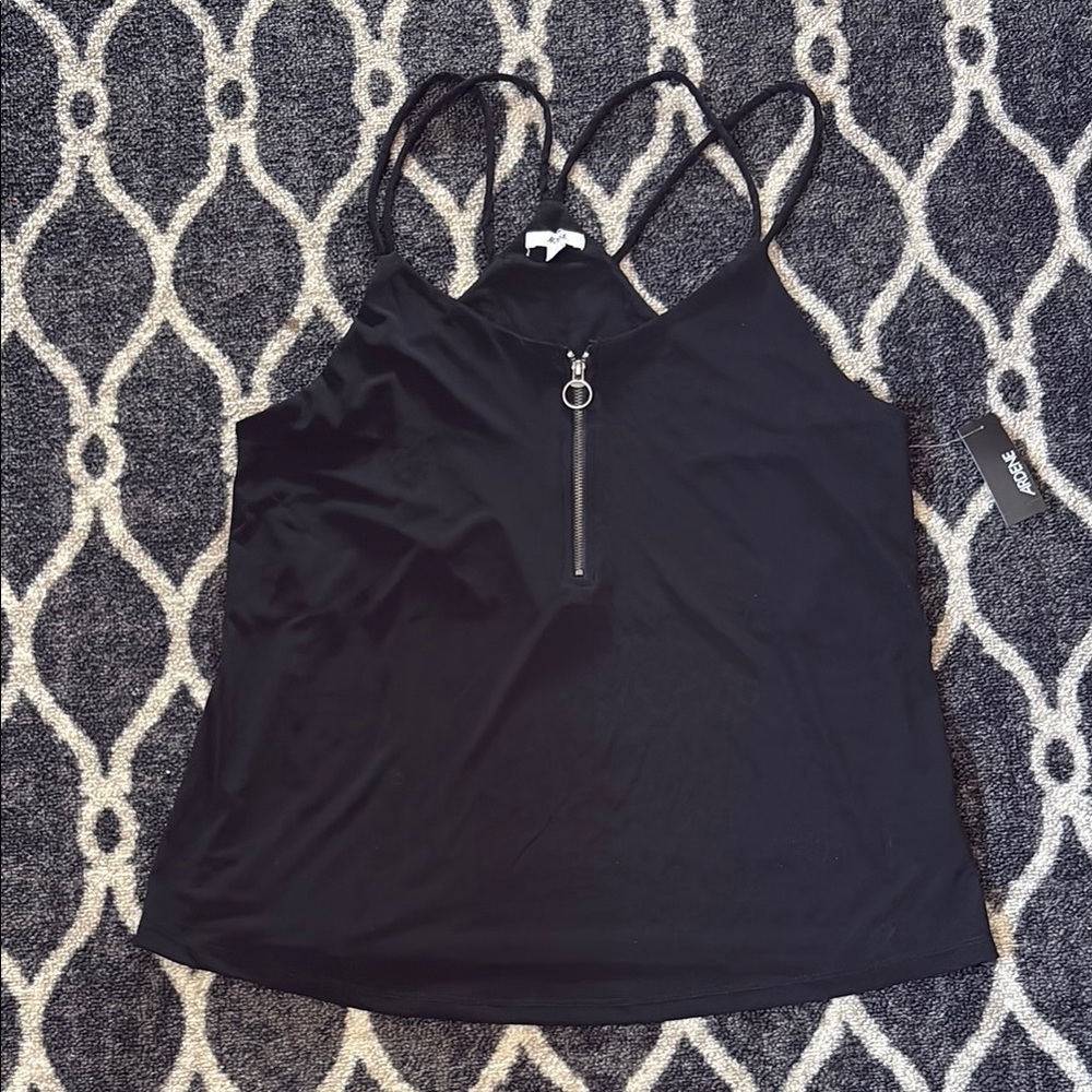 Ardene Black Women's Top with Zipper Detail